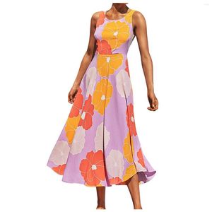 Casual Dresses Broken Flowers Halter Sexy Women's Party Attire For Women Womens Ruffle V Neck Dot Swing Loose With Pockets