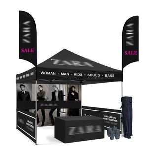 3x3m 3x4.5m 3x6m cabine de exibição de publicidade personalizada pop up dossel com capas de perna da barraca, gazebo de festa ao ar livre, tenda de casamento