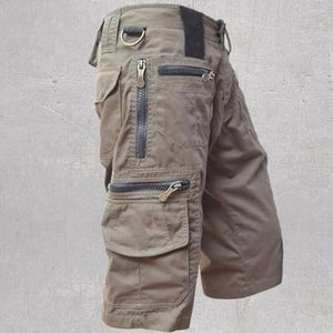 Men's Shorts Trendy Men Summer Short Pants Zipper Closure Sweat-absorbing Pocket Loose