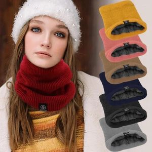 Scarves Winter Warm Women Ring Scarf Men Solid Plush Hiking Cycling Soft Striped Full Mask Muffler Cotton Climbing Knit Neck