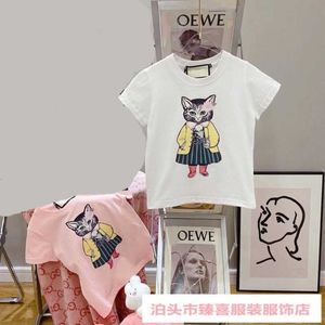 Luxury Designer women t shirt Shirt Chaopai Family Cartoon T-shirt Loose Sleeve Couple Parent-child Style Box