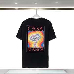 Casablanc Мужские футболки Наборы 24ss Дизайнерские рубашки с принтом Мужская повседневная рубашка Женская свободная шелковая рубашка Casablacnca с короткими рукавами Роскошная футболка Футболки высокого качества 6PAD