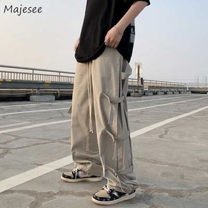 Men's Pants Pants Men Solid Cargo Trouser Loose Sreetwear Trendy Teens Handsome Young c Leisure Dstring Daily Gray Student Popular New Z0410