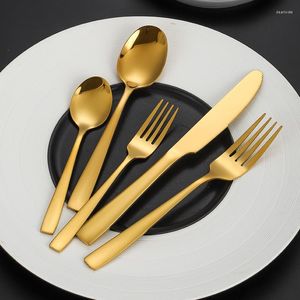Dinnerware Sets 5 Pieces Stainless Steel Tableware Set Dining Knife Fork With Thickened Handle Western Flatware Picnic Cutlery Kit