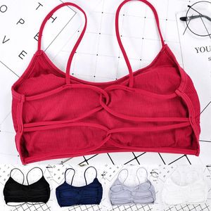 Camisoles & Tanks Women Beauty Back Yoga Bra Padded Sports Bras Breathable Tops Without Steel Ring Elastic Underwear Sleep Vest