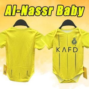 BABY Al Nassr FC camisas de futebol 2023 2024 Home away Ronaldo MANE 23 24 CR7 Gonzalo Martinez Talisca Ghislain Konan Vincent Aboubakar Al-Nassr camisa de futebol enfants