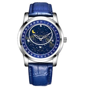 Art- und Weiseautomatik-Bewegungs-Uhr-Stahlbügel der himmelblaue mechanische 40MM Kalender Keramiklünette-Scheiben-Armband-Faltschließe-wasserdichte leuchtende Saphir-Uhren