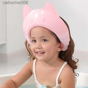 Cuffie da doccia regolabili per bambini Cappello da doccia Cuffia per shampoo per bambini Visiera da bagno per bambini impermeabile Visiera per capelli per lavaggio infantile carina per protezione degli occhiL231110