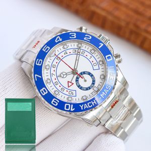 Orologio di Lusso Mens Yachtmaster Watches 116681 44mm 2 톤 골드 스테인리스 스틸 남성 자동 기계식 시계 큰 다이얼 크로노 그래프 방수 Montre de Luxe