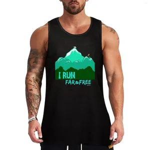 Męskie topy zbiornikowe biegnę daleko i za darmo - T -shirt Long Hair Runner Men Ubrania na fitness Summer