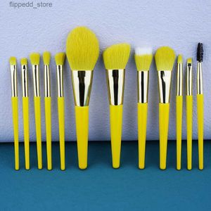 メイクアップブラシ11ピース黄色のメイクアップ製品Pinceaux de Maquillage Brush Brushes Makeup Beauty Health Women Cosmetics Tools Q231110