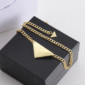 Designer Mens Necklace Women Triangle Letters Love Necklaces Trendy Men Gold Cool Street Womens Punk Pendant Necklaces P Ladies Chains Luxury Jewlery 2311102D