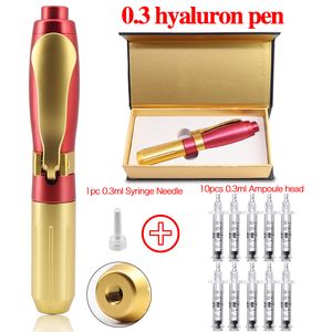 0.3 Red Hyaluron Pen with 10pcs 0.3ml Ampoule Head for Skin Rejuvenation Cellulite Reduction Mesotherapy High Pressure Operation Device
