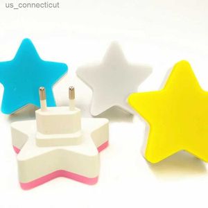 Nocne światła LED Cute Star Plug-in Nightlight AC110-220V Timer Light Control Control Lampka Ściana Lampa Baby Mimienna lampa do spania R231110