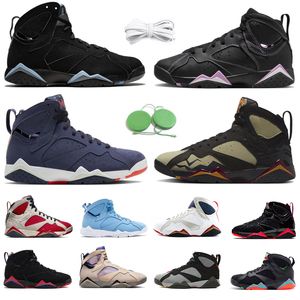 Jumpman 7 7s Scarpe da pallacanestro da uomo Barely Grape Chambray Afrobeats Quai 54 Sapphire Olive Pantone Bordeaux Cardinal Raptors Scarpe da ginnastica da uomo Sneakers sportive 40-47