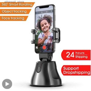 Selfie Monopods 360 Rotation Face Tracking Phone Stand Holder Selfie Stick para celular Celular Celular Smartphone Suporte AI Robot Selfy Self Pau Q231110