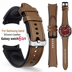 Titta på band 20mm Watch Strap Watch 4 5 6 40mm 44mm Armband Galaxy Watch 5 Pro Classic 42 43 47 Siliconeleather 231109