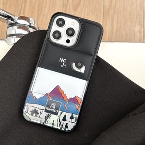 Designer Fashion Brand Down coat case Iphone Case For 11 12 13 14 15 Plus Pro Max Individuality For Iphone Case Snow Mountain Fill Cotton Puffy