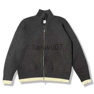 Giacche da uomo Autunno / Inverno 2023 MM6 Cardigan in lana unisex Cappotto con cerniera Maglione da donna di alta qualità Comodo cardigan stile strada J231110