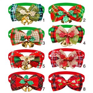 Köpek kıyafetleri 50/100pcs çan köpek bowtie köpekler için Noel papyon yaka köpekler Bows için Noel köpek tımar aksesuarları köpekler için evcil hayvan malzemeleri 231109