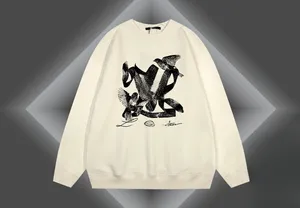 23FW Lüks Paris Markalar Tasarımcısı L ​​Hoodie Uzun Kollu Crewneck Sweater Sweatshirt Moda Karikatür Baskı Pullover Hoodie Açık Sweatshirt