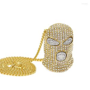 Hänge halsband personlighet cs cap pave full strass maskerade halsband guldfyllda män hip hop rock smycken morr22