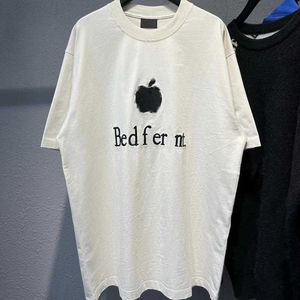 2023 New designer womens t shirt high-end Shirt Distinguish correct version of the market Apple Embroidery Sleeve T-shirt OS Loose Unisex Top