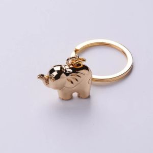 100pcs Free Shipping lovely zinc alloy elephant keychain Indian wedding baby showers party favors and door gifts for guest Gold Silver Color