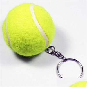 100Pcs/Lot Green Tennis Shaped Key Chain Simation Of Small Ring Diameter About 3Cm Sport Accessories Drop Delivery Dhjye