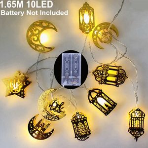 Nowością przedmioty Ramadan Mubarak Decoracje 2023 Muzułmańska Eid Star Moon Light String LED Retro Light For House Dekoracyjny sznurek Z0411