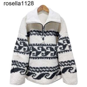 Nowy 23SS Isabel Designer Marant Etoile Marner Sweater Women Zipper Modna marka Pullover Sweters Half-Zip polarowy Sweter kobiet