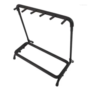 Hooks 5-Slot Guitar Holder Rack Stand Black