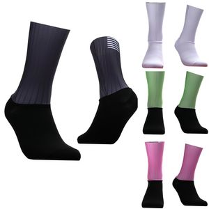 Sports Socks Cycling Summer Cool Breattable Nonslip Silicone Pro Competition Aero Bike Running Calcetines Ciclismo 230411