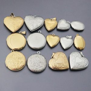 Charms Großhandel 20 Stück DIY Po Rahmen Edelstahl Goldfarbe Charms Medaillon Anhänger Schmuckherstellung Familienerinnerungen Festival Geschenk 230411