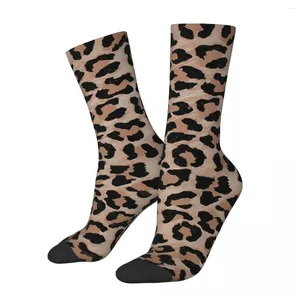 Meias masculinas Cheetah Leopard Print Gym 3D Boy Girls Meia meia panturrilha