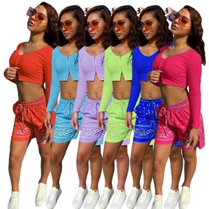 Atacado Mulheres roupas Sexy Casual Ruos Casual 2023 Novo estilo Feminino Fashion Leisure Sports Duas peças Conjunto 6 cores