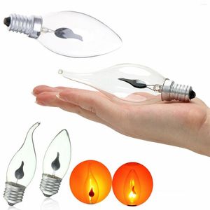 5pcs Edison Flicker Flame Led Candle Light Bulb E14 E27 Emulation Fire Lighting Vintage 3W AC220V Tail Retro Decor Energy Saving