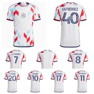 Chicago Soccer Fire 17 Brian Gutierrez Trikots 2 Arnaud Souquet 8 Christopher Mueller 4 Carlos Teran 22 Mauricio Pineda 11 Kacper Przybylko Fußballtrikot-Kits 23-24