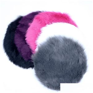 Carpets 1Piece Round Imitation Sheepskin Rug Bedroom Mat Plush Carpet Area Rugs Sofa Office Cushion Bath Room Fluffy Mats Hairy Fur Dhztl