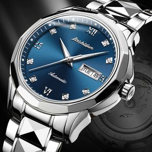 Wristwatches JSDUN Original Original Ament Mens Luxury Watch Mechanical Watchending Diamond Watches Tainthetic الياقوت المائي 231110