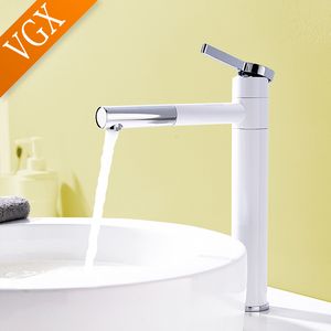 Badrumsvaskar kranar VGX High Basin Mixer Tall kran Gourmet Wash Basin TAPS VATTRAP Cold Rotating Tapware Crane Mässing 230410