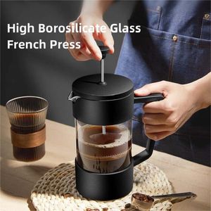 Coffee Pots 350 600 1000ml French Press Maker Thickened High Borosilicate Glass Espresso Pot For camping And caf 230411