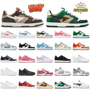 Designer Sapatos casuais bapestashoe externo masculino designer feminino camuflado preto branco verde vermelho laranja camuflagem homens homens treinadores esportes tênis humanos feitos para nigo