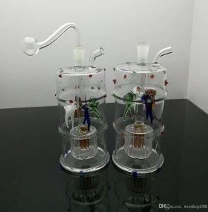 Nytt rökrör Mini Hosah Glass Bongs Färgglad metallform Färgglada Spotted Four Claw Fish Filter Glass Water Smoke Bottle Bottle