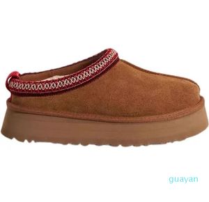 Designer-Schneestiefel-Slipper-Plattform, flauschige, warme Winter-Frauen-Pelzstiefeletten