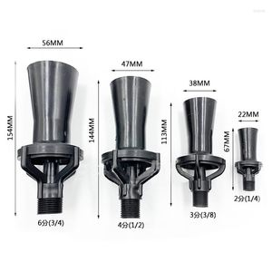 Watering Equipments 1pc Black Quality PP Plastic Venturi Nozzle Mixed Flow Trumpet Sprinkler Head Mixing Spray 1/2" 3/4" 3/8"