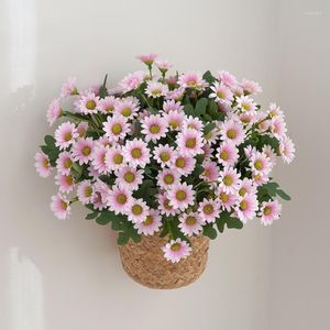 Decorative Flowers Red Pink Yellow Artificial Silk Flower Bouquet Simulation Daisy Plant For Home Living Room Decoration Wedding Fake