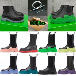 Green Boots Man Women brand Designer Knee Ankle Half Boot Colored Booties Soles Designers Cotton rainboots Fabric Shoes Shoe Winter Fall big size 35-44 with box