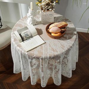 Table Cloth Round Tablecloth Lace Style Coffee Atmosphere Hollowed-out Wedding Party Christmas Decoration Dust