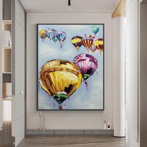 Gemälde Abstrakte Luftballon-Ölgemälde auf Leinwand 100 % handgemalte moderne Wandkunst Bilder für Wohnzimmer Dekoration 231110